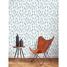 Kép 3/3 - Casadeco Modern fehér-kék vlies tapéta táncosokkal Alberto Bleu Indigo 53 cm X 10 m