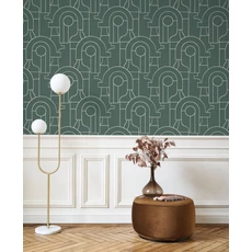 Kép 3/3 - Casadeco Absztrakt mintás elegáns zöld vlies tapéta Arty Vert Tennis 53 cm X 10 m