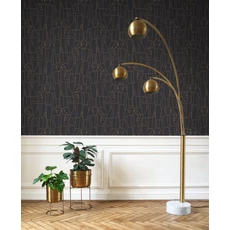 Kép 3/3 - Casadeco Arany-fekete modern mintás vlies tapéta Model Noire Dore 53 cm X 10 m