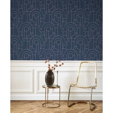 Kép 3/3 - Casadeco Absztrakt mintás elegáns kék vlies tapéta Arty Violet 53 cm X 10 m