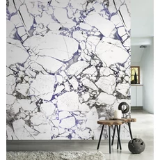 Kép 2/2 - Casadeco Márvány mintás modern fehér-fekete vlies poszter tapéta Marbre Carrare Bleu Noir Fond Blanc 200 cm X 2,5 m
