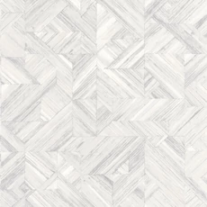 Kép 1/3 - Casadeco Geometriai mintás 3D hatású fehér vinyl tapéta Paille Blanc Coton 53 cm X 10 m