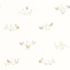 Kép 1/3 - Casadeco Farm állatos bézs vlies tapéta Companions Of Tha Farm Naturel 53 cm X 10 m