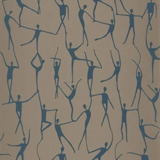 Kép 1/3 - Casadeco Modern keki zöld vlies tapéta táncosokkal Alberto Vert Kaki 53 cm X 10 m