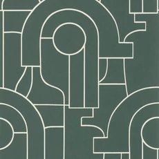 Kép 1/3 - Casadeco Absztrakt mintás elegáns zöld vlies tapéta Arty Vert Tennis 53 cm X 10 m