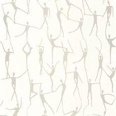 Kép 1/3 - Casadeco Modern fehér vlies tapéta táncosokkal Alberto Blanc 53 cm X 10 m