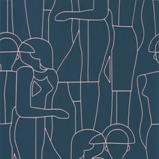 Kép 1/3 - Casadeco Kék modern mintás vlies tapéta Model Bleu Petrole 53 cm X 10 m