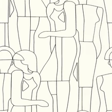 Kép 1/3 - Casadeco Fehér-fekete modern mintás vlies tapéta Model Noire Gravure 53 cm X 10 m