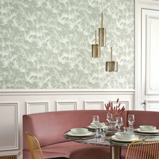 Kép 2/2 - Casadeco Pálmalevél mintás elegáns madulazöld vlies tapéta Charleston Vert Amande 53 cm X 10 m
