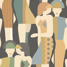 Kép 1/3 - Casadeco Divatos zöld-fekete vlies tapéta elegáns női mintával Fashion Week Multico Fond Noir 53 cm X 10 m