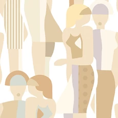 Kép 1/3 - Casadeco Divatos bézs vlies tapéta elegáns női mintával Fashion Week Pastel 53 cm X 10 m