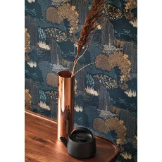 Kép 3/3 - Casadeco Japánkertes elegáns sötétkék vlies tapéta Niwa Bleu Encre 53 cm X 10 m