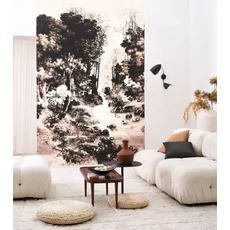 Kép 2/2 - Casadeco Szépiás vlies poszter panel japán erdei ösvénnyel Pavillon D'or Sepia 50 cm X 3 m