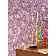 Kép 3/3 - Casadeco Egzotikus levélmintás világoskék vinyl tapéta Napa Valley Bleu Vintage 53 cm X 10 m