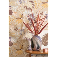 Kép 3/3 - Casadeco Vidám botanikai mintás bézs vinyl tapéta Palm Springs Sable Du Desert 53 cm X 10 m