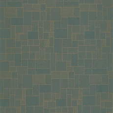 Kép 1/3 - Casadeco Geometriai mintás modern zöldes kék vlies tapéta Kensai Bleu Kamo 53 cm X 10 m