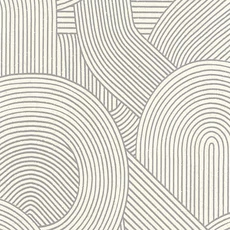 Kép 1/3 - Casadeco 3D hatású modern vonalmintás fekete-fehér vlies tapéta Jardin Des Pierres Noir Fusain 53 cm X 10 m