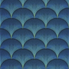 Kép 1/2 - Casadeco Elegáns art deco kék vlies tapéta Broadway Bleu Indigo 53 cm X 10 m