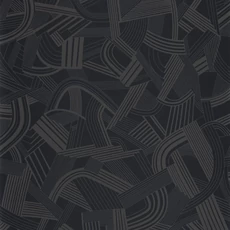 Kép 1/3 - Casadeco Absztrakt mintás modern fekete vlies tapéta Music Hall Noir Reglisse 53 cm X 10 m