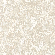 Kép 1/3 - Casadeco Egzotikus levélmintás bézs vinyl tapéta Napa Valley Naturel 53 cm X 10 m