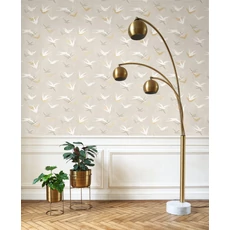 Kép 3/3 - Casadeco Madár mintás modern bézs vlies tapéta Swallow Beige Lin 53 cm X 10 m