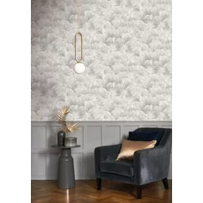 Kép 2/3 - Casadeco Pálmalevél mintás elegáns szürke vlies tapéta Charleston Taupe 53 cm X 10 m