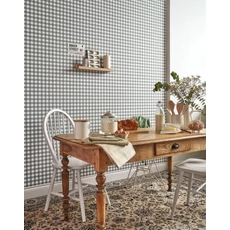 Kép 3/3 - Casadeco Apró kockás szürke vlies tapéta Vichy Anthracite 53 cm X 10 m