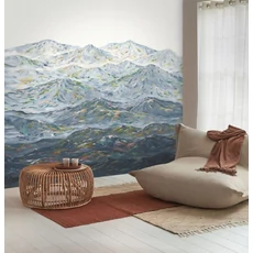 Kép 2/2 - Casadeco Kék vlies poszter tapéta hegycsúcsokkal Les Rocheuses Bleu Grise 300 cm X 3,1 m