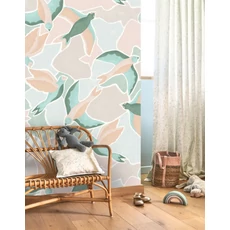 Kép 2/3 - Casadeco Madár mintás zöld vlies poszter tapéta Songerie Mint 200 cm X 2,5 m