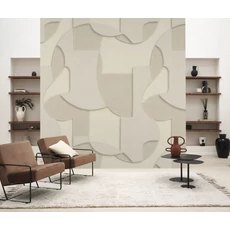 Kép 2/2 - Casadeco Geometriai mintás 3D hatású bézs vlies poszter tapéta Toosoft Beige Lin 200 cm X 2,5 m