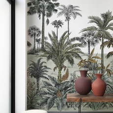 Kép 2/2 - Casadeco Pálmafás zöld vlies poszter tapéta Nicoya Vert Taiga 200 cm X 2,5 m