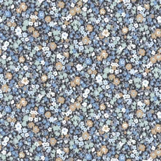 Kép 1/3 - Casadeco Apró virág mintás romantikus kék vlies tapéta Pansy Encre/Bleu 53 cm X 10 m