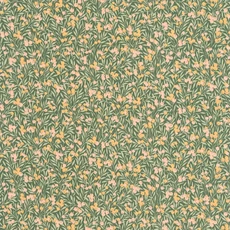 Kép 1/3 - Casadeco Színes bogyós romantikus zöld vlies tapéta Cherry Vert/Nude 53 cm X 10 m