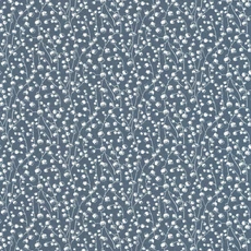 Kép 1/3 - Casadeco Romantikus gyöngyvirágos kék vlies tapéta Lily Of The Valley Bleu Nuit 53 cm X 10 m