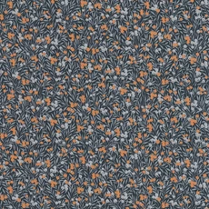 Kép 1/3 - Casadeco Színes bogyós romantikus kék vlies tapéta Cherry Bleu Nuit/Orange 53 cm X 10 m