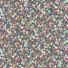 Kép 1/3 - Casadeco Apró virág mintás romantikus sötétkék-rózsaszín vlies tapéta Pansy Bleu Nuit/Rose 53 cm X 10 m