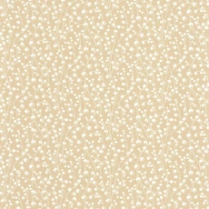 Kép 1/3 - Casadeco Romantikus gyöngyvirágos bézs vlies tapéta Lily Of The Valley Ficelle 53 cm X 10 m