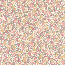 Kép 1/3 - Casadeco Apró virág mintás romantikus rózsaszín-bézs vlies tapéta Pansy Kaki/Rouge/Beige 53 cm X 10 m