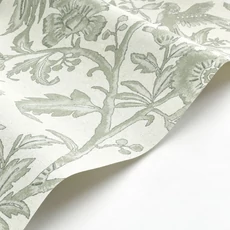 Kép 2/3 - Casadeco Indamintás zöld vinyl tapéta papagájokkal Etourneau Vert Sauge 53 cm X 10 m