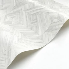 Kép 2/3 - Casadeco Geometriai mintás 3D hatású fehér vinyl tapéta Paille Blanc Coton 53 cm X 10 m