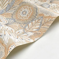 Kép 2/3 - Casadeco Szövethatású virág mintás bézs vinyl tapéta Batik Beige Ficelle 53 cm X 10 m