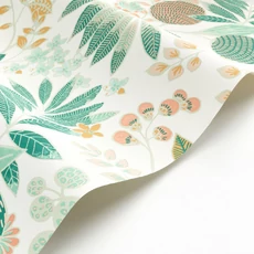 Kép 2/3 - Casadeco Vidám botanikai mintás zöld vinyl tapéta Palm Springs Melon/Menthe 53 cm X 10 m