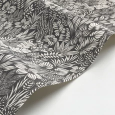 Kép 2/3 - Casadeco Egzotikus levélmintás fekete vinyl tapéta Napa Valley Noir Reglisse 53 cm X 10 m