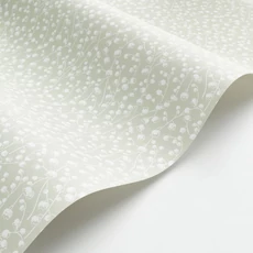 Kép 2/3 - Casadeco Romantikus gyöngyvirágos zöld vlies tapéta Lily Of The Valley Vert Sauge 53 cm X 10 m