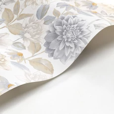 Kép 2/3 - Casadeco Nagy virág mintás bézs vlies tapéta Dahlia Beige Lin 53 cm X 10 m