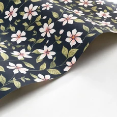 Kép 2/3 - Casadeco Romantikus virág mintás sötétkék vlies tapéta Clematites Bleu Encre 53 cm X 10 m