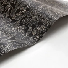 Kép 2/3 - Casadeco Botanikai mintás modern fekete vlies tapéta Esquisse Noir Fusain 53 cm X 10 m