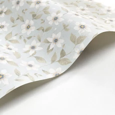 Kép 2/3 - Casadeco Romantikus virág mintás világoskék vlies tapéta Clematites Bleu Grise 53 cm X 10 m