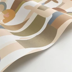 Kép 2/3 - Casadeco Divatos zöld-barna vlies tapéta elegáns női mintával Fashion Week Multico Fond Blanc 53 cm X 10 m