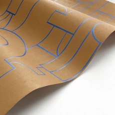 Kép 2/3 - Casadeco Absztrakt mintás elegáns kék-aranysárga vlies tapéta Arty Bleu Indigo 53 cm X 10 m